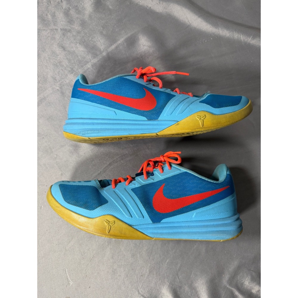Nike Kobe Mentality Blue Orange Yellow Basketball Shoes 704942-400 Mens 10.5
